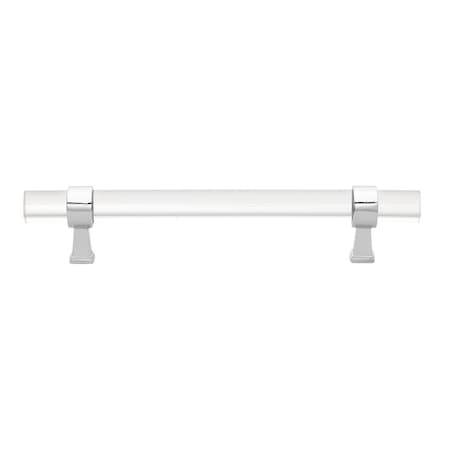 Gliderite Hardware 5-1/16 in. Center to Center Clear Acrylic Cabinet Pull Polished Chrome 4718-128-PC-1